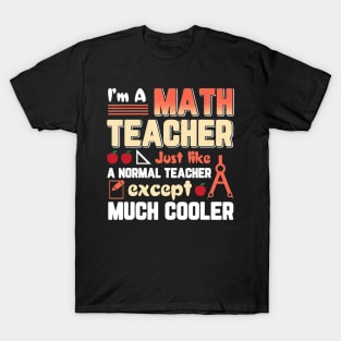 Im Math Teacher Like Normal Teacher Except Cooler T-Shirt